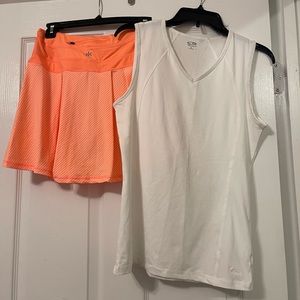 Tennis/orange skirt and tank orange/white large